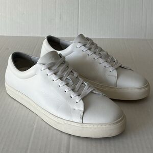 Wolf & Shepherd Glider Sneakers Casual White Italian Leather Shoes Mens Sz 11.5D